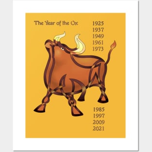 Chinese Year of the Ox Posters and Art